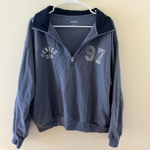 Hollister Navy Quarter-Zip Pullover
